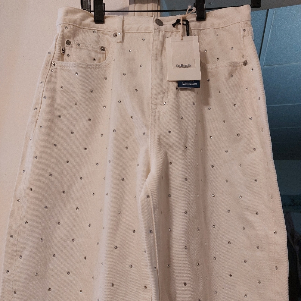 Lovers And Friends Balloon Leg White Demin Size 27